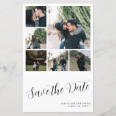 Budget multi foto collage save the date bruiloft (Voorkant)