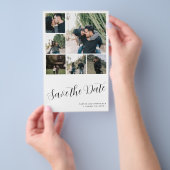 Budget multi foto collage trouw save the date flyer (Hand)