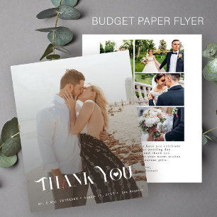 Budget multi foto collage trouw trouwkaart bedankk flyer