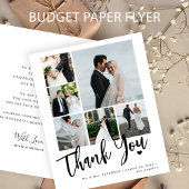 Budget multi foto eenvoudige bruiloft dank u kaart