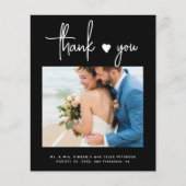 Budget multi foto moderne zwarte bruiloft dank u flyer (Voorkant)