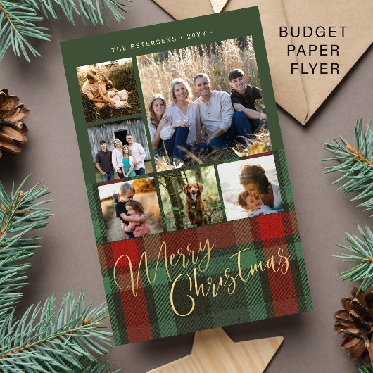 Budget multi foto rood groen plaid Kerstmis Flyer