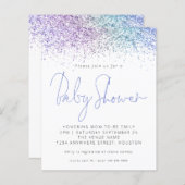 Budget Multicolor Glitter Baby shower Uitnodiging (Voorkant / Achterkant)