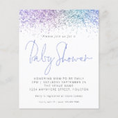Budget Multicolor Glitter Baby shower Uitnodiging (Voorkant)