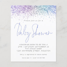 Budget Multicolor Glitter Baby shower Uitnodiging