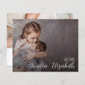 Budget Multiple Photo Elegant Birth Notice (Voorkant / Achterkant)