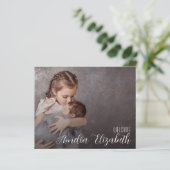 Budget Multiple Photo Elegant Birth Notice (Staand voorkant)