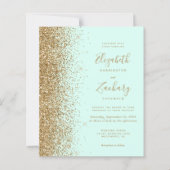 Budget Munt Green Gold Glitter Weddenschap (Voorkant)