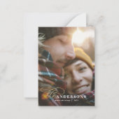 budget mustard plaid 1 foto kerstfeestdag notitiekaartje (Voorkant)