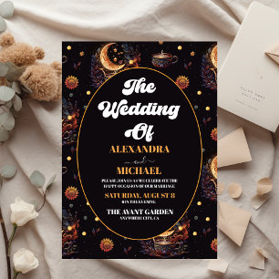 Budget Mystiek Zwart Goud Hemelse Sterren Bruiloft