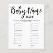 Budget Naam Race Baby Shower Spel (Voorkant)
