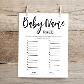 Budget Naam Race Baby Shower Spel