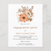 Budget najaar Floral Foto Verloving Uitnodiging (Voorkant)