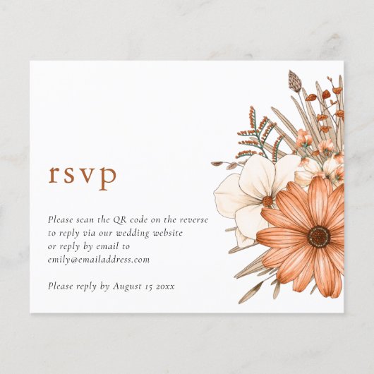 Budget najaar Florals QR Code Weddenschap Online R (Voorkant)