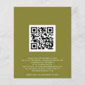 Budget najaar Forest Foto QR Olive Wedding Invite (Achterkant)