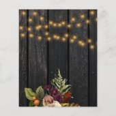 Budget najaar herfst rustige houtbruiloft uitnodig (Achterkant)