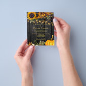 Budget najaar herfst rustige houtbruiloft uitnodig flyer (Hand)