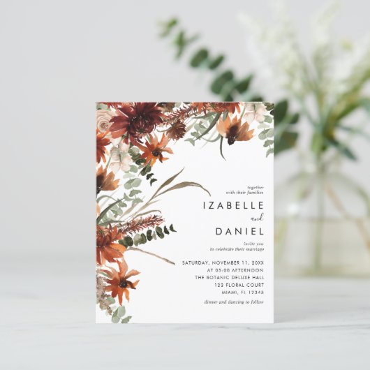 Budget najaar Terracotta Rustic Wedding Flyer (Staand voorkant)