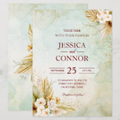 Budget najaar Waterverf simpele bruiloft Kaart (Voorkant / Achterkant)