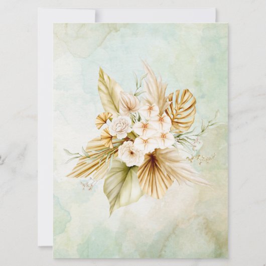 Budget najaar Waterverf simpele bruiloft Kaart (Achterkant)