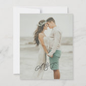 Budget namen script overlay foto trouwkaart uitnod (Achterkant)
