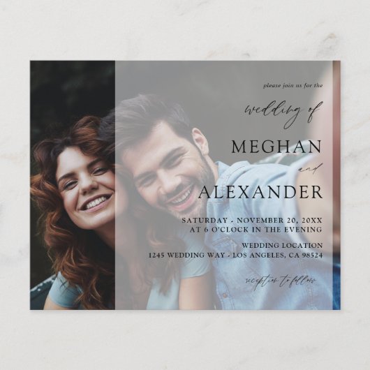 Budget Names Modern Foto 8H Wedding Flyer (Voorkant)