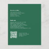 Budget nather Emerald Green Wedding Uitnodiging (Achterkant)