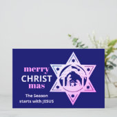 Budget Natitivity Christelijke CHRISTmas Kaart (Staand voorkant)