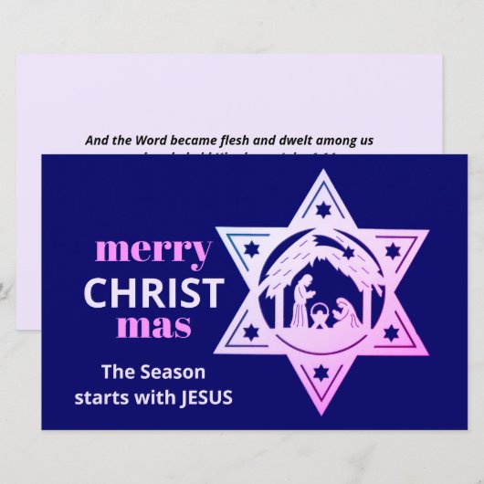 Budget Natitivity Christelijke CHRISTmas Kaart (Voorkant / Achterkant)