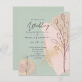 BUDGET Natural Earth Abstracte Trouwuitnodigingen (Voorkant / Achterkant)