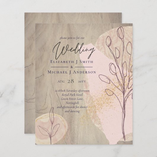 BUDGET Natural Earth Rustic Woodland Bladeren (Voorkant / Achterkant)