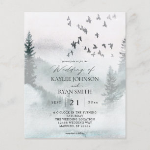 Budget Natuur, Forest & Birds Wedding Flyer
