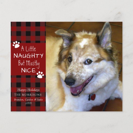 Budget Naughty of Nice Dog Photo Wenskaart (Voorkant)