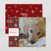 Budget Naughty of Nice Photo Funny Holiday Card (Voorkant / Achterkant)