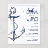 Budget Nautical Anchor Baby Boy Shower Uitnodiging (Voorkant)