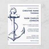 Budget Nautical Anchor Wedding Invite (Voorkant)