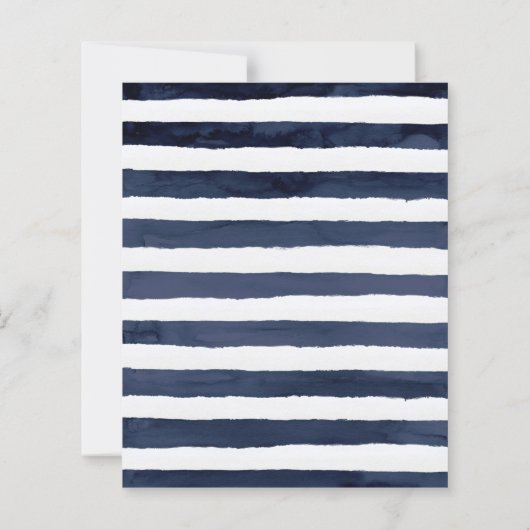 Budget Nautical Blue Floral Bridal Brunch Invite (Achterkant)