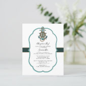 Budget Nautical Boy Baby shower Invitation (Staand voorkant)