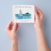 Budget Nautical Coastal Waterverf Kerstmis Kaart (Hand)