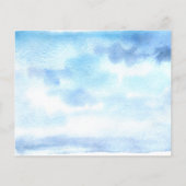 Budget Nautical Coastal Waterverf Kerstmis Kaart (Achterkant)