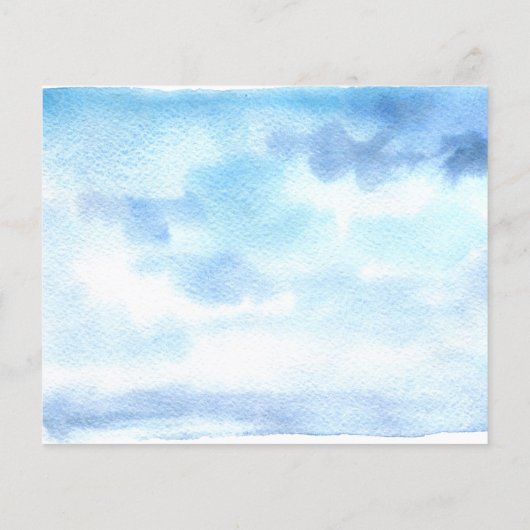 Budget Nautical Coastal Waterverf Kerstmis Kaart (Achterkant)