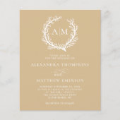 Budget Nautical Coral Reef beige Wedding Invite Flyer (Voorkant)