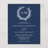 Budget Nautical Coral Reef Navy Blue Wedding Flyer (Voorkant)