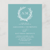 Budget Nautical Coral Reef Zee Glass Blue Wedding Flyer (Voorkant)