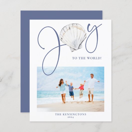 Budget Nautical Kerstfeest Joy Seashell Holiday (Voorkant / Achterkant)