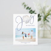 Budget Nautical Kerstfeest Joy Seashell Holiday (Staand voorkant)