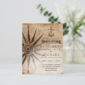 BUDGET Nautical Map Wedding Invite (Staand voorkant)