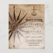 BUDGET Nautical Map Wedding Invite (Voorkant)