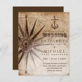 BUDGET  Nautical Map Wedding Invite
