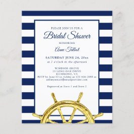 Budget Nautical Navy Gold Bridal Shower